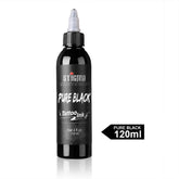 Stigma Pure Black Tattoo Ink bottle (120ml), black bottle with white label, highlighting 'Pure Black Tattoo Ink'